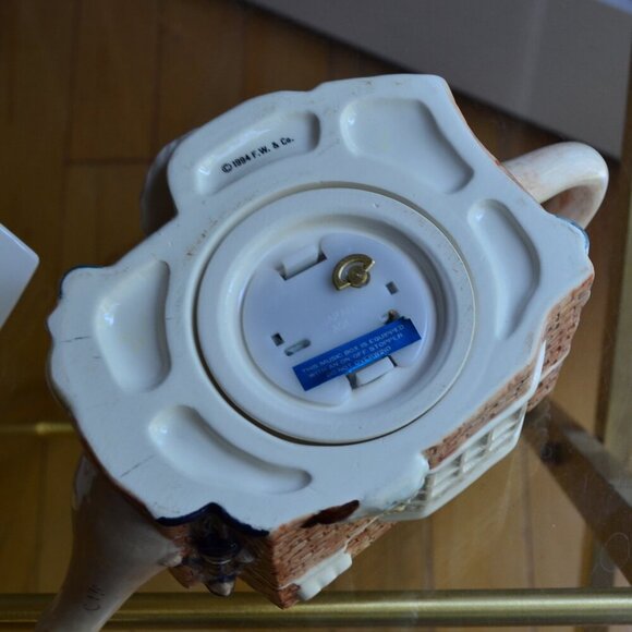 6” Mouse Tea Pot House Music Box from 1994 F.W. & Co. - Picture 11 of 13